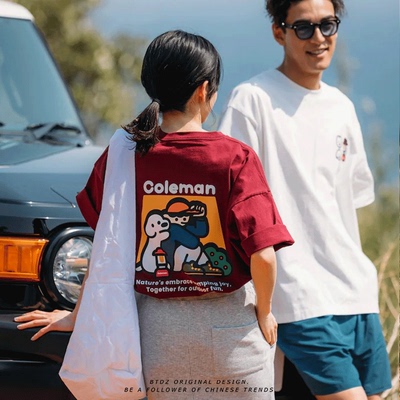 coleman短袖t恤男露营情侣半袖