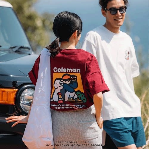 coleman短袖t恤男露营情侣半袖