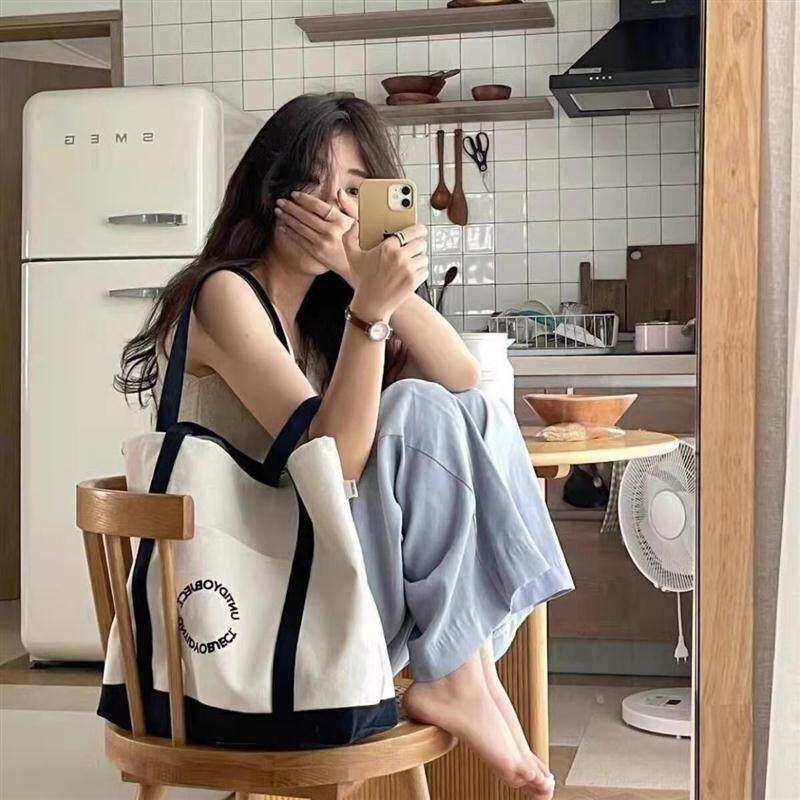 帆布包韩系慵懒风女2026新款布袋子大容量结实厚实艺术设计感小众