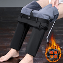 2025新款 男士 商务免烫西装 裤 子 秋冬季 黑色直筒长裤 加绒加厚休闲裤