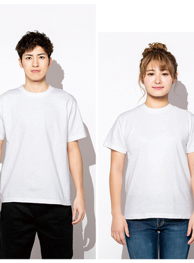 Printstar250g高品质重磅全棉小圆领短袖T恤日系oversize个性印图