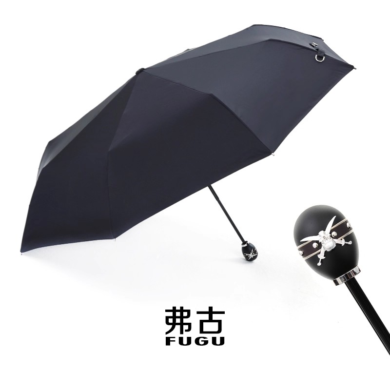 海螺弗古雨伞男士简约防紫外线伞商务伞复古车载伞黑色晴雨两用伞