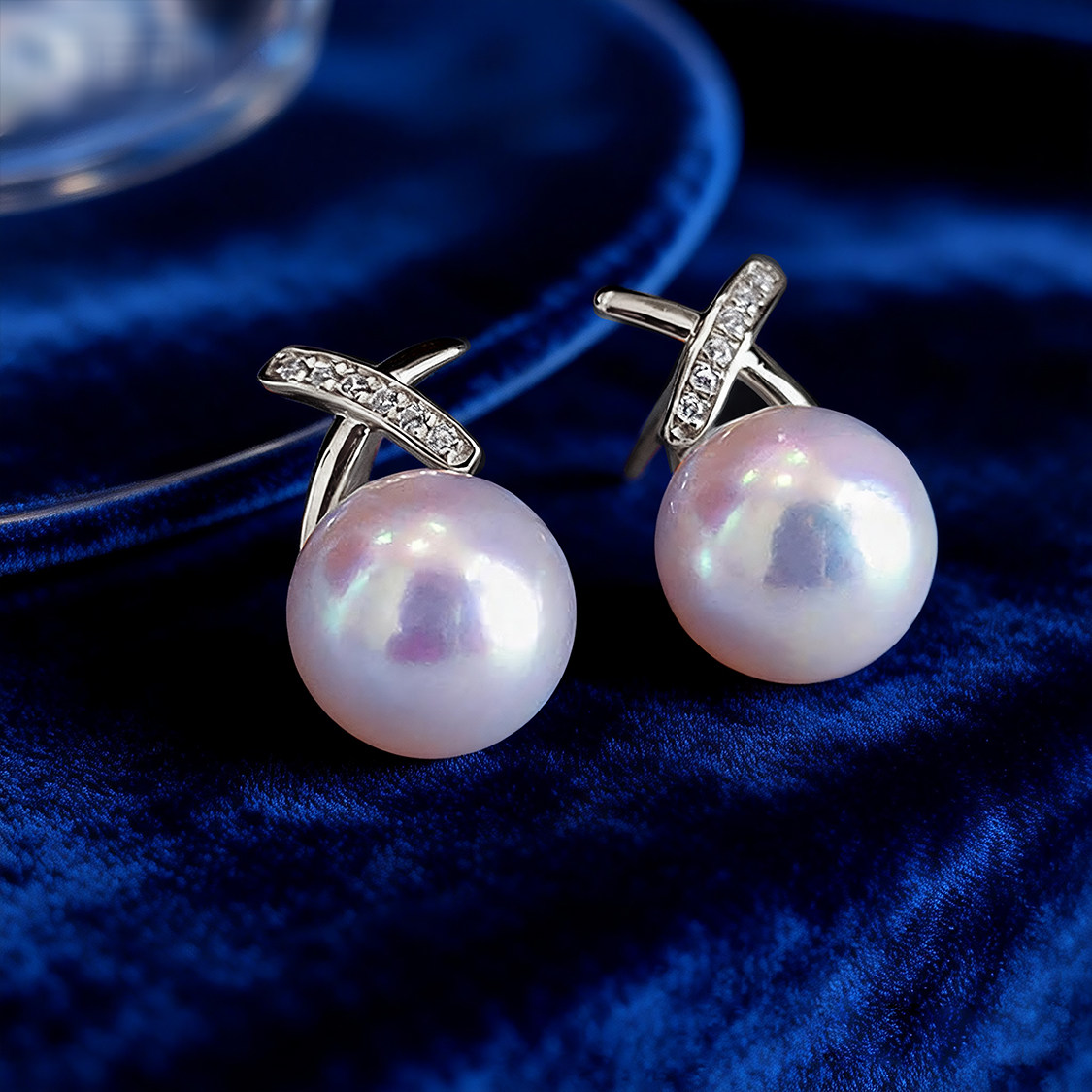 LisaCreation高级感交叉海水珍珠耳钉 18k金女轻奢气质镶钻石耳环,珠宝/钻石/翡翠,耳饰,淘宝优惠券,粉丝福利购,淘宝优惠卷