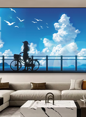 二次元动漫日式风景挂画床头卧室房间客厅沙发背景唯美壁画装饰画