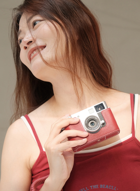 sven北摄真皮保护套适用于富x-half皮套手绳相机套士XHALF相机包