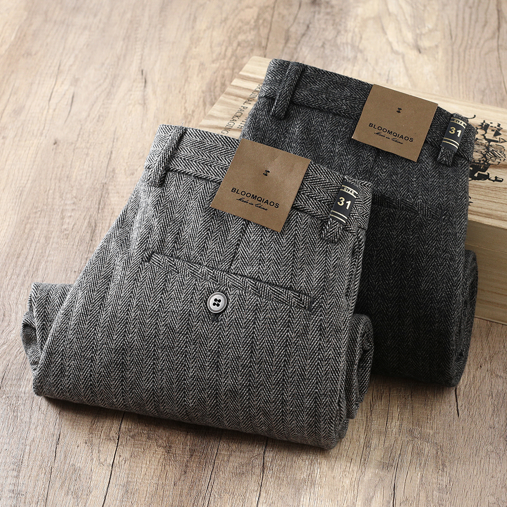 男士磨毛保暖休闲裤2024秋冬厚款