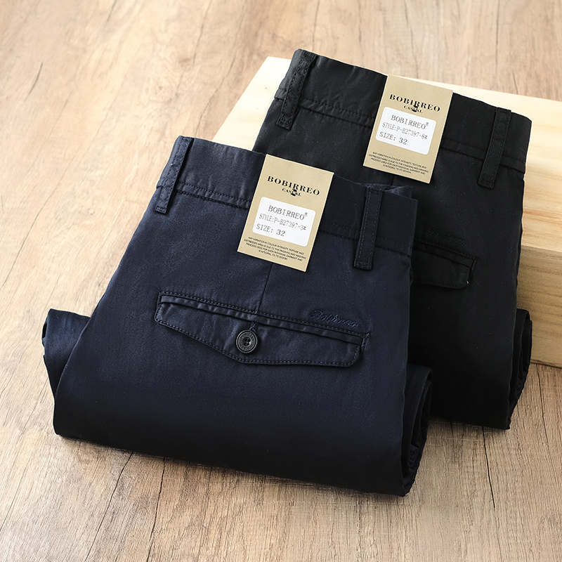 欧洲站高端天丝棉弹力直筒休闲裤