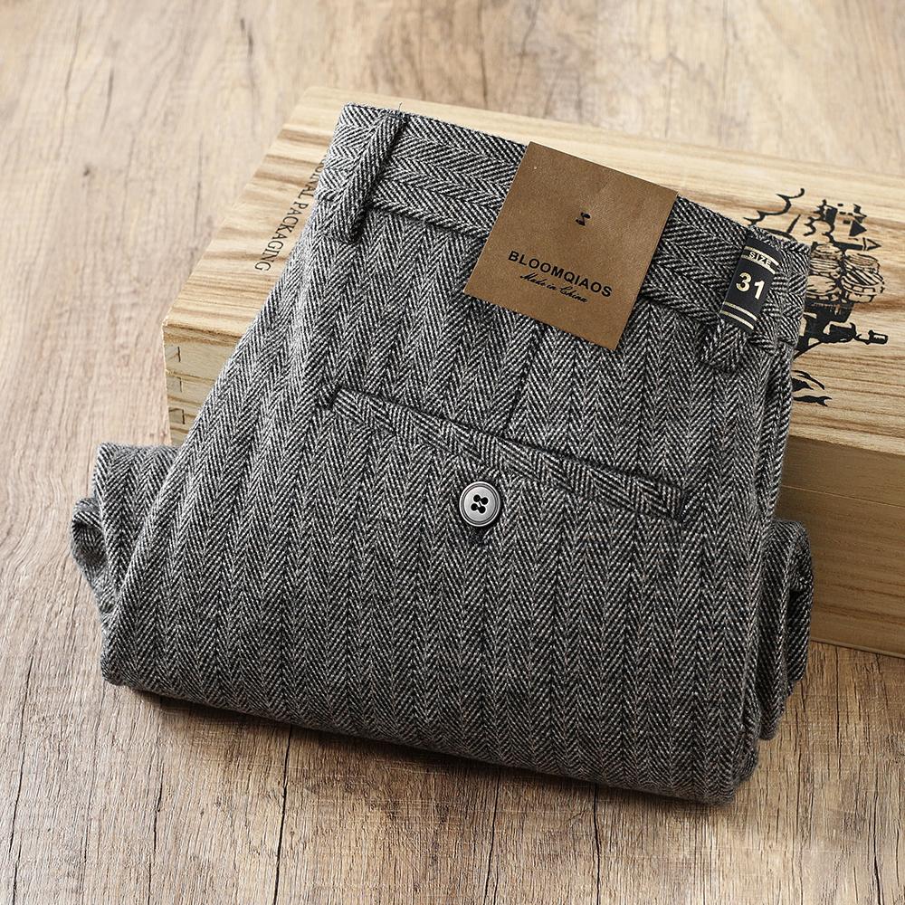 高端进口毛呢冬季厚款男士休闲裤