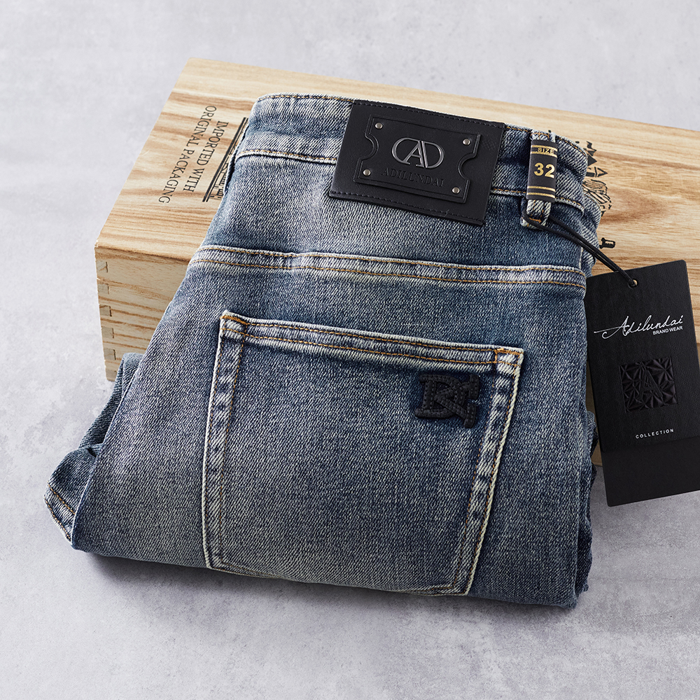 新款潮牌男士百搭小直筒长裤子