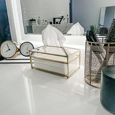 玻璃ins风防水镜面奢华纸巾盒