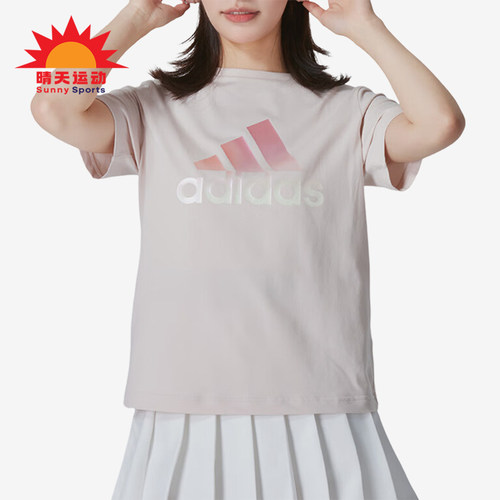 阿迪达斯女士印花时尚短袖T恤