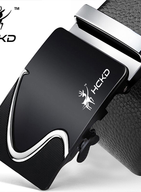 HCKD皮带男士真皮自动扣腰带商务潮流正品高档牛皮年轻人休闲裤带