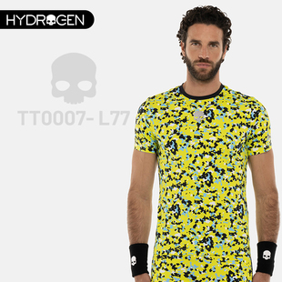 HYDROGEN 氢原子男印花网球短袖跑步运动T恤透气速干运动服TT0007