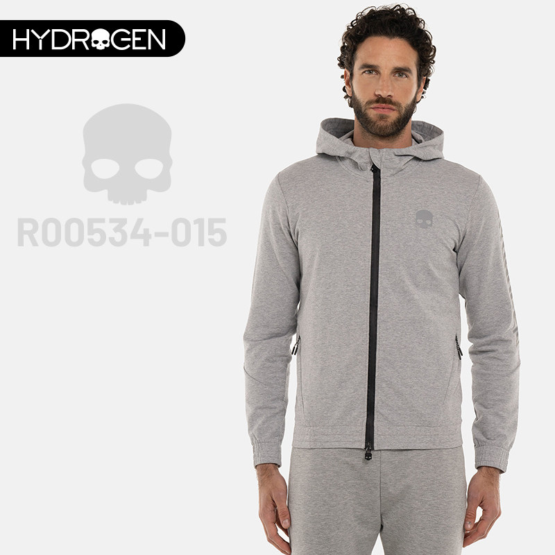 HYDROGEN氢原子网球连帽卫衣男士运动上衣休闲长袖拉链帽衫R00534
