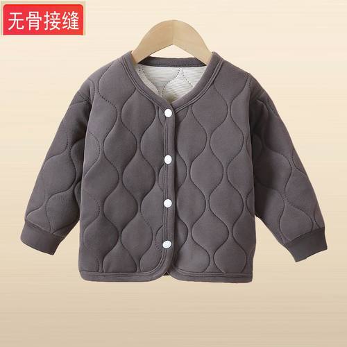 秋冬季宝宝无骨家居男女童校服神器三层夹棉内胆儿童保暖上衣棉服