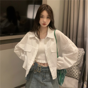 RM9784#纯欲百搭抹胸吊带+设计感气质长袖衬衫外套两件套套装