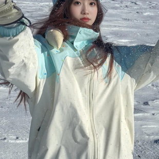 卡盛蓝色滑雪服套装女2025秋冬新款甜甜圈超好看单双板滑雪场穿搭