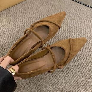 配裙子玛丽珍晚晚鞋 法式 秋通勤女鞋 女2025新款 平底尖头浅口单鞋