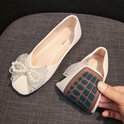 平底婚纱鞋女结婚新娘孕妇单鞋防滑豆豆鞋大码仙女蝴蝶结伴娘鞋子