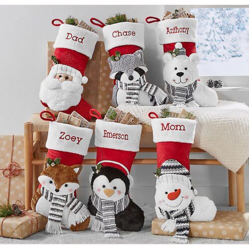 Personalized Christmas Stocking-Plush Stocking-Holiday Déco