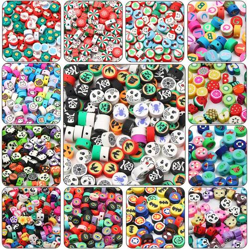 Clay Beads 20/50pcs Cartoon Animal Letter Halloween Christma