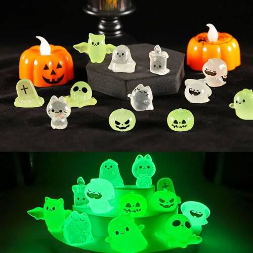 Funny Cartoon Halloween Luminous Ornaments Mini DIY Ghost Pu