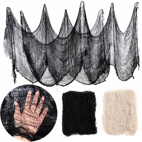 2M/4M Halloween Decorations Black Creepy Gauze Cloth Window