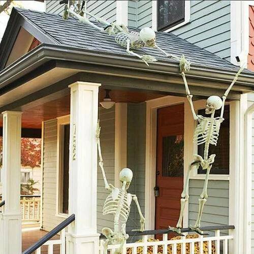 Halloween Movable Skeleton Fake Human Skull Bones Halloween