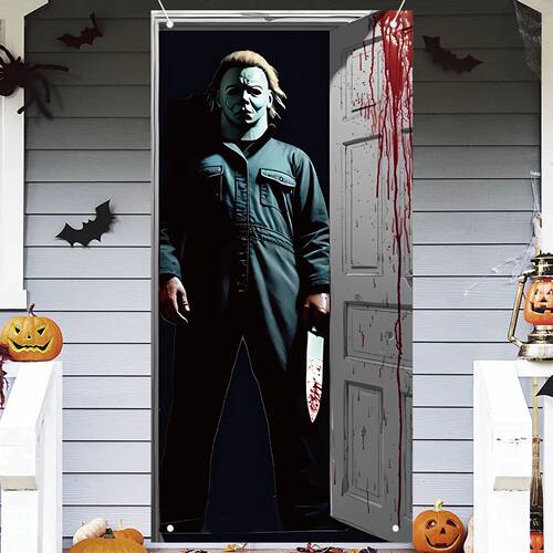 Scary Halloween Door Cover Halloween Door Banner,Door Decor