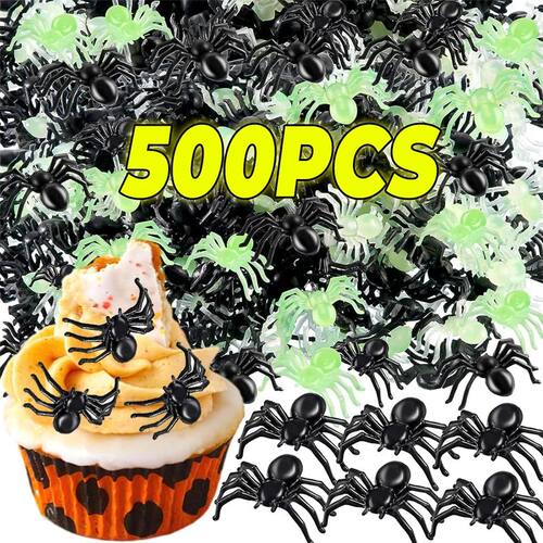 Halloween Simulation Spiders Black Luminous Spiders Haunted