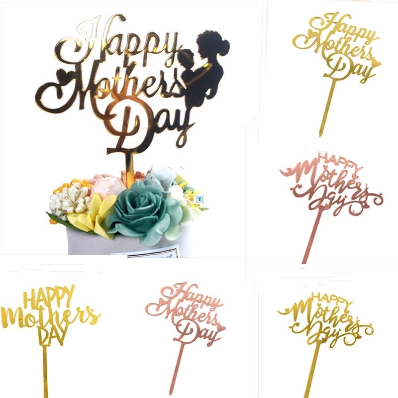 happy mothers day cake topper golden mom acrylic birthday