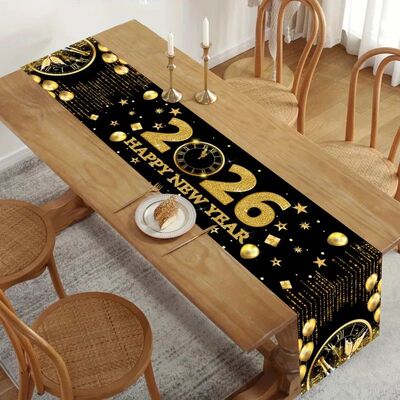 183x33cm 2026 Happy New Year Table Cover New Year Decoration