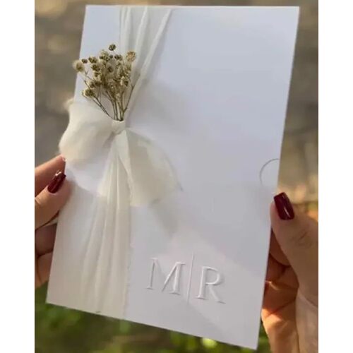 Embossing letters White Pocket Envelope for Wedding Bridal S