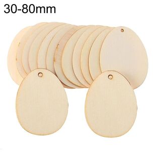 30-80mm Wooden Easter Eggs Pendants Blank Bunny Eggs Wood Ch