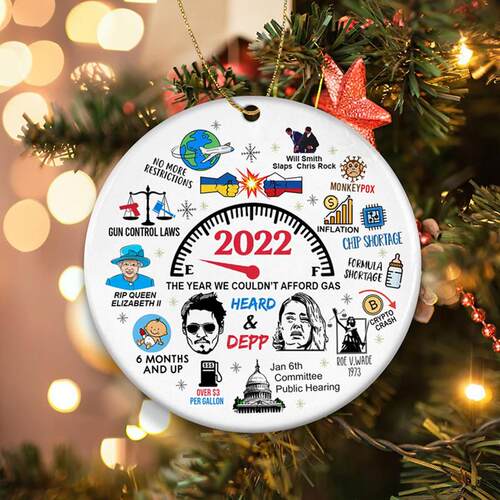 2022 Funny Christmas Ornaments Wooden Christmas Tree Hanging