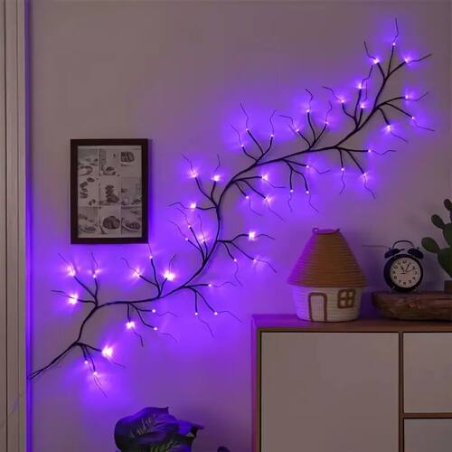 48LED Willow Vine Twig Decoration Lights Indoor 8 Modes USB