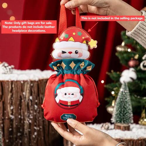 VIKAMA 10pcs Christmas Cartoon Figurine Gift Bag, Bags For S