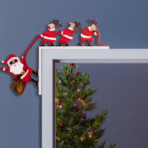 Santa Claus Door Frame Decoration Easy To Install Versatile