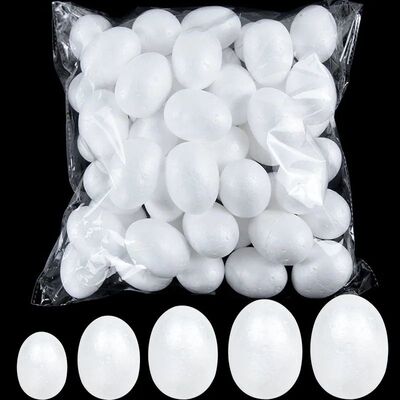 20pcs 3.5-9cm Painting Easter Foam Egg White Polystyrene Sty