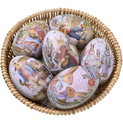 Easter Eggs Decoration Metal Egg Shaped Gift Candy Box Cooki