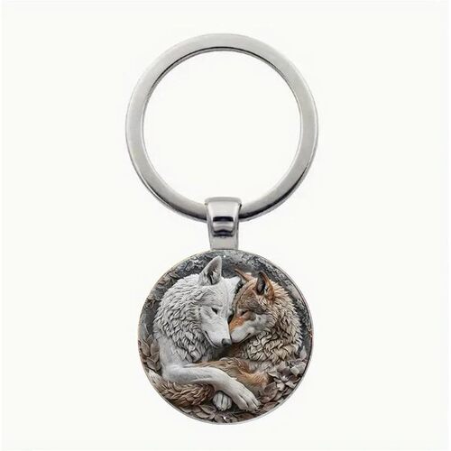 Wolf themed keychain, Valentine's Day, Christmas, Halloween,