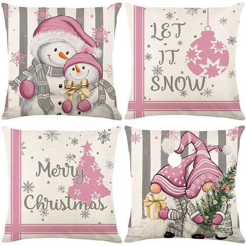 45x45cm Christmas Decoration Pillowcase Linen Pillow Cover W