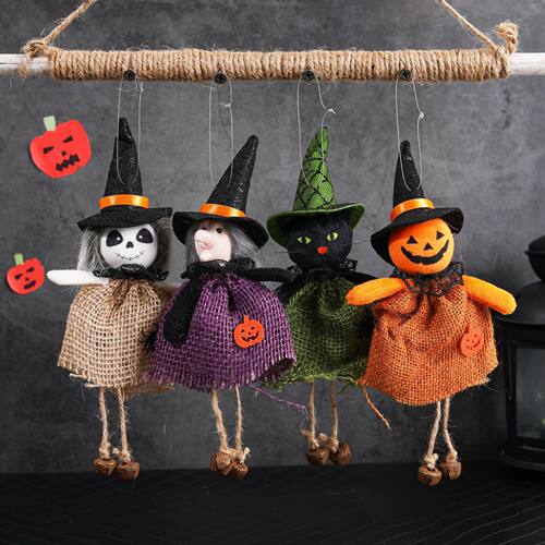 Halloween Decoration Witch Pumpkin Black Cat Fabric Mesh Pen