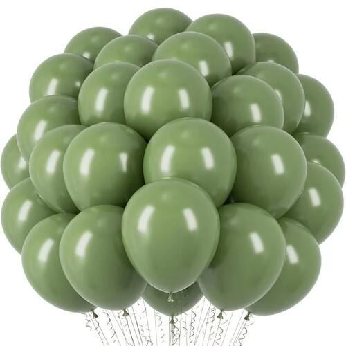 5 Inch Sage Green Latex Balloon Set Camp Theme Decoration Gr