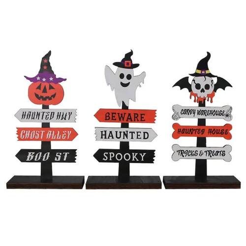 Halloween Scary FunnyTable Sign Retro Decoration Tabletop Or
