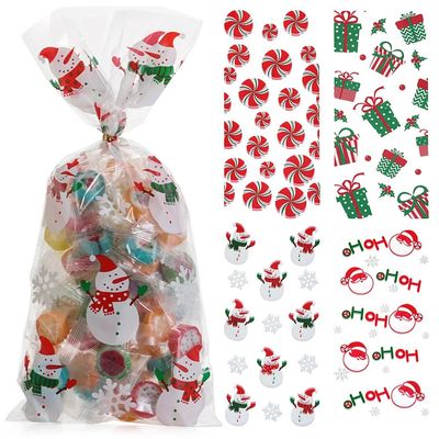 50PCS Merry Christmas Candy Bags Santa Claus Plastic Candy T