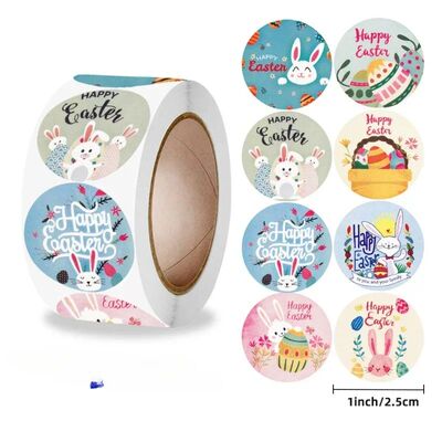 Happy Easter Rabbit Stickers Cute Easter Egg Self Adhesive S