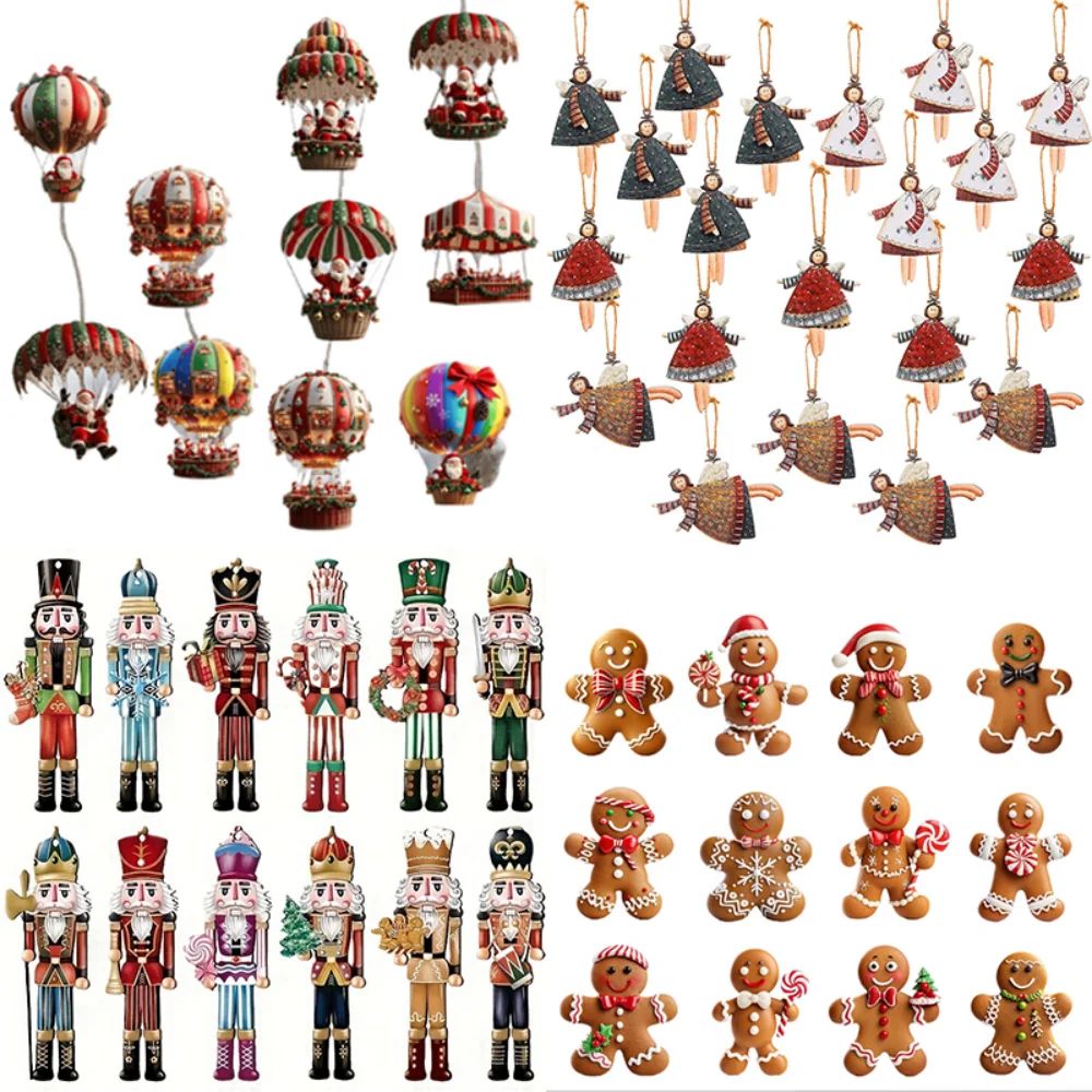 Christmas Theme Multiple styles Wooden Pendant Xmas Tree Han