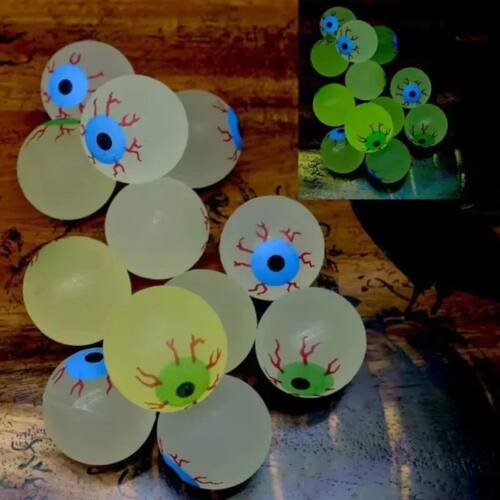 5/10pcs Glow in The Dark Eyeball 32MM Bouncy Ball Halloween