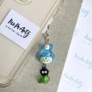 Handmade Cat keychain, Anime Totoro Cosplay Black Briquettes